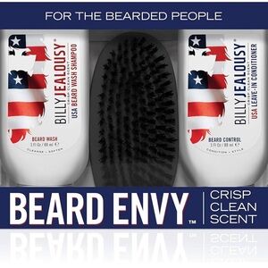 Billy Jealousy Beard Envy Kit 2 BOXES! Wash control beard grooming brush men NWT